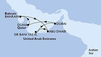 Helló Dubai! MSC Euribia csoportos hajóút magyar idegenvezetővel, repülővel